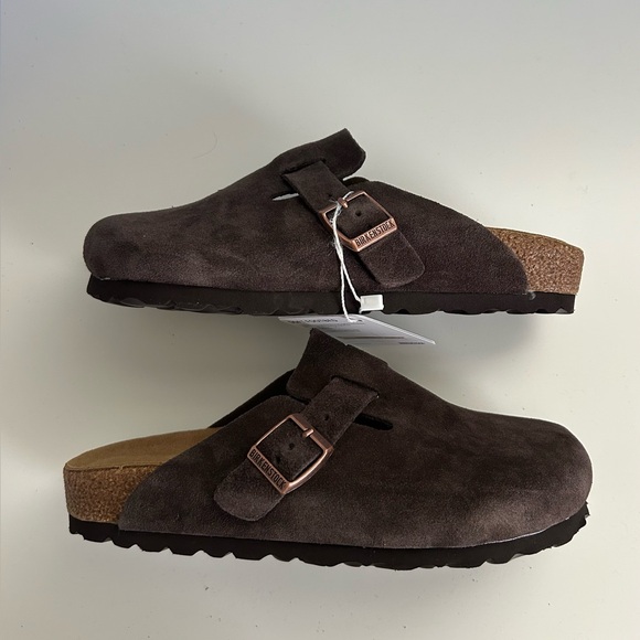 Mocha Suede Boston Birkenstocks Clogs - EU 37 - Picture 2 of 5